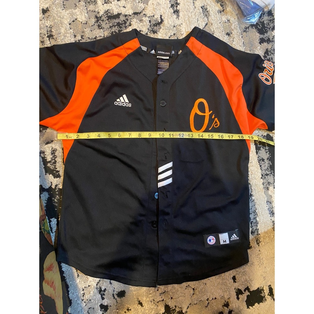 Adidas Baltimore Orioles Youth Baseball Jersey Black Orange Os Logo Size M 10-12 - Picture 10 of 11